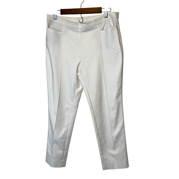 Akris Punto Womens Ivory High Rise Slim-Fit Pants Size 8 - Picture 3 of 12